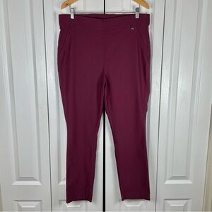 Rafaella Slim Ankle Trouser Pants Women’s 16 Burgundy Stretch Pull on Career